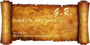 Gubán Róbert névjegykártya